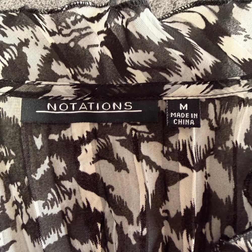 Y2k Notations Ruched Patterned Long Sleeve Blouse - image 3